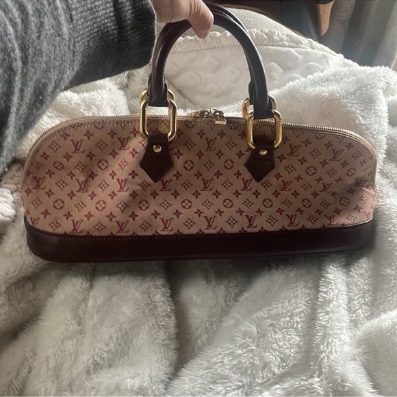 Vintage MiniLin Alma Louis Vuitton 
rare burgundy & pink oblong satchel - Picture 5 of 11